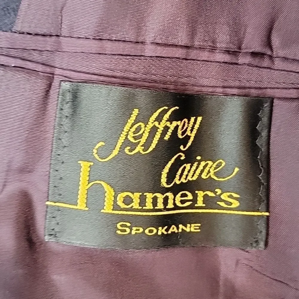 Man in wool Men's navy sport coat Jeffrey Cain style from Hamer's